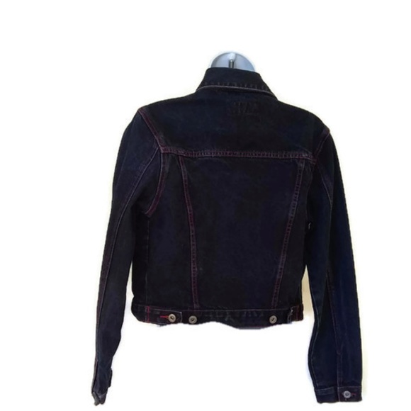 LaZer Jean Women's Denim Jacket with Red Stitching Size Medium - Picture 5 of 8